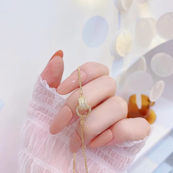 NEW 14K Gold Plated Diamond rings Bracelet - Picture 5 of 7